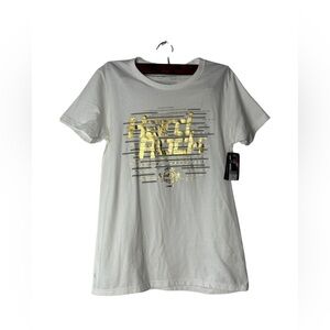 NWT Hard Rock Cafe white and‎ gold short sleeve women's t-shirt size L